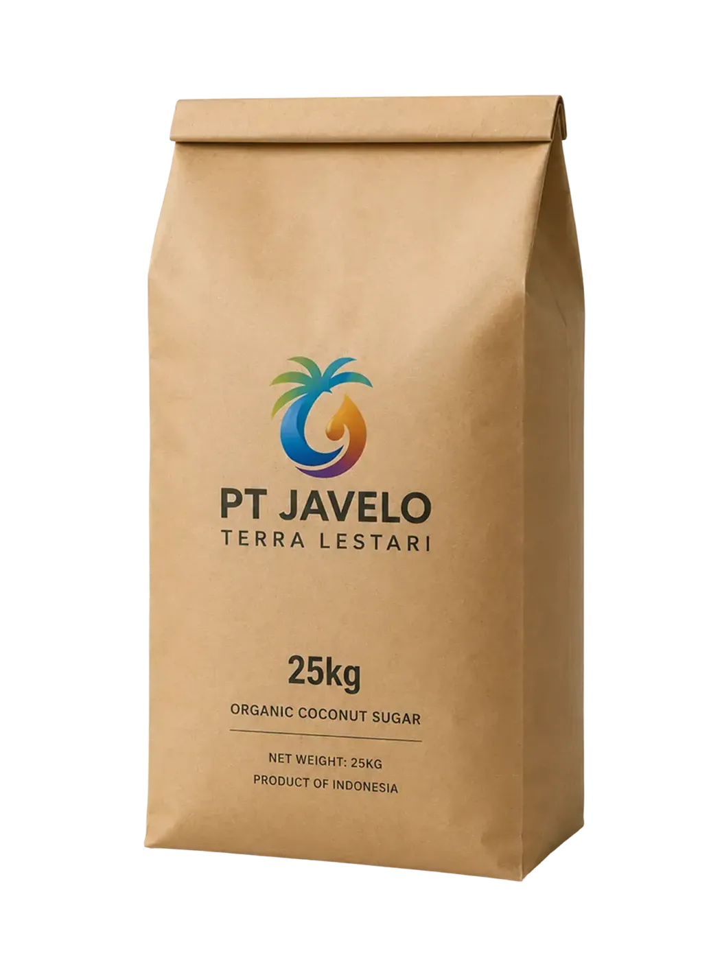Javelo kraft paper sack of 25 kg organic coconut sugar