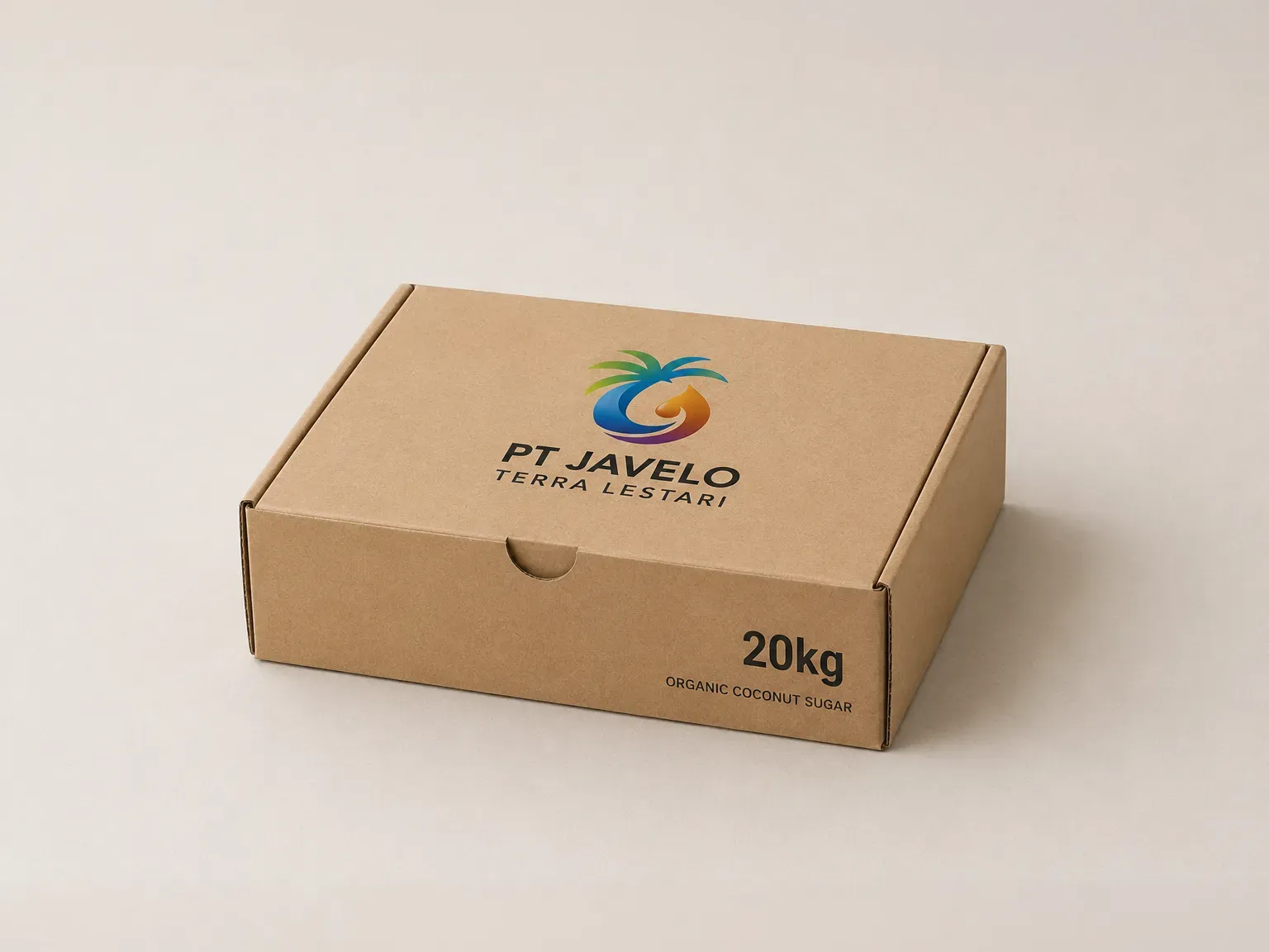 Kraft carton box of Javelo coconut sugar