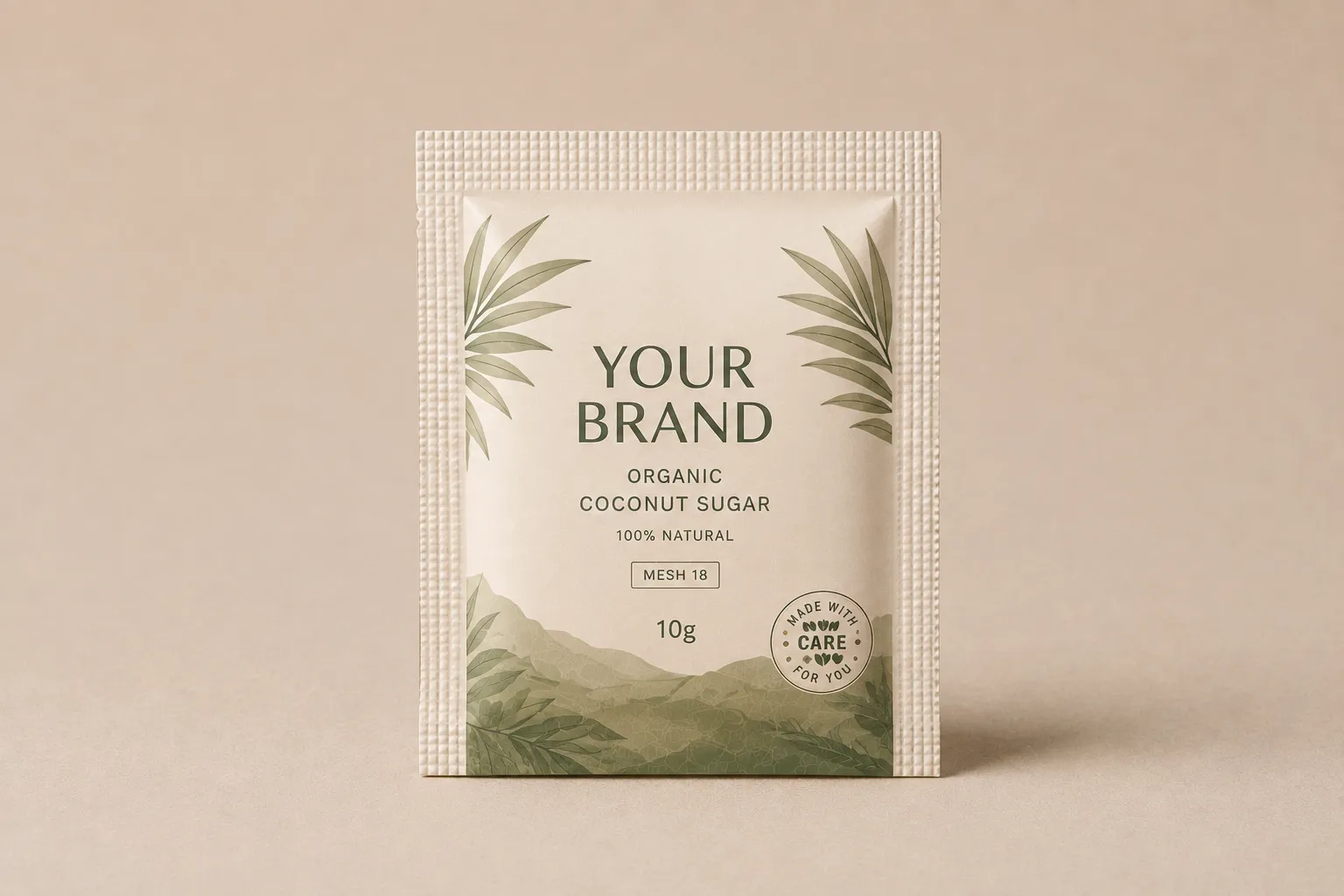 Sachet packaging for private label coconut sugar